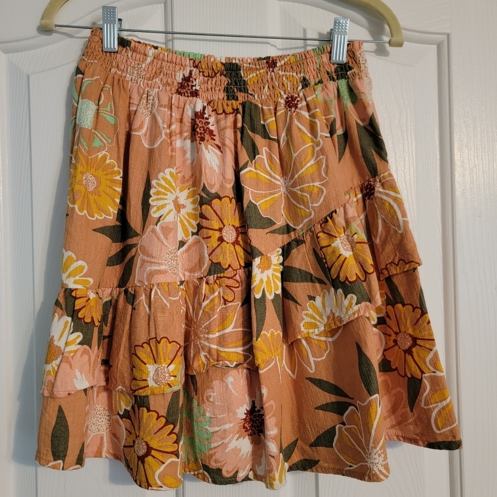 ROXY Floral Tiered Skirt - Multicolor